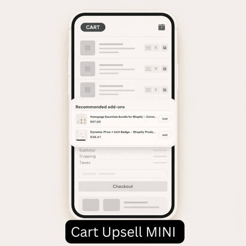Cart Upsell Mini Add-Ons List Shopify Section
